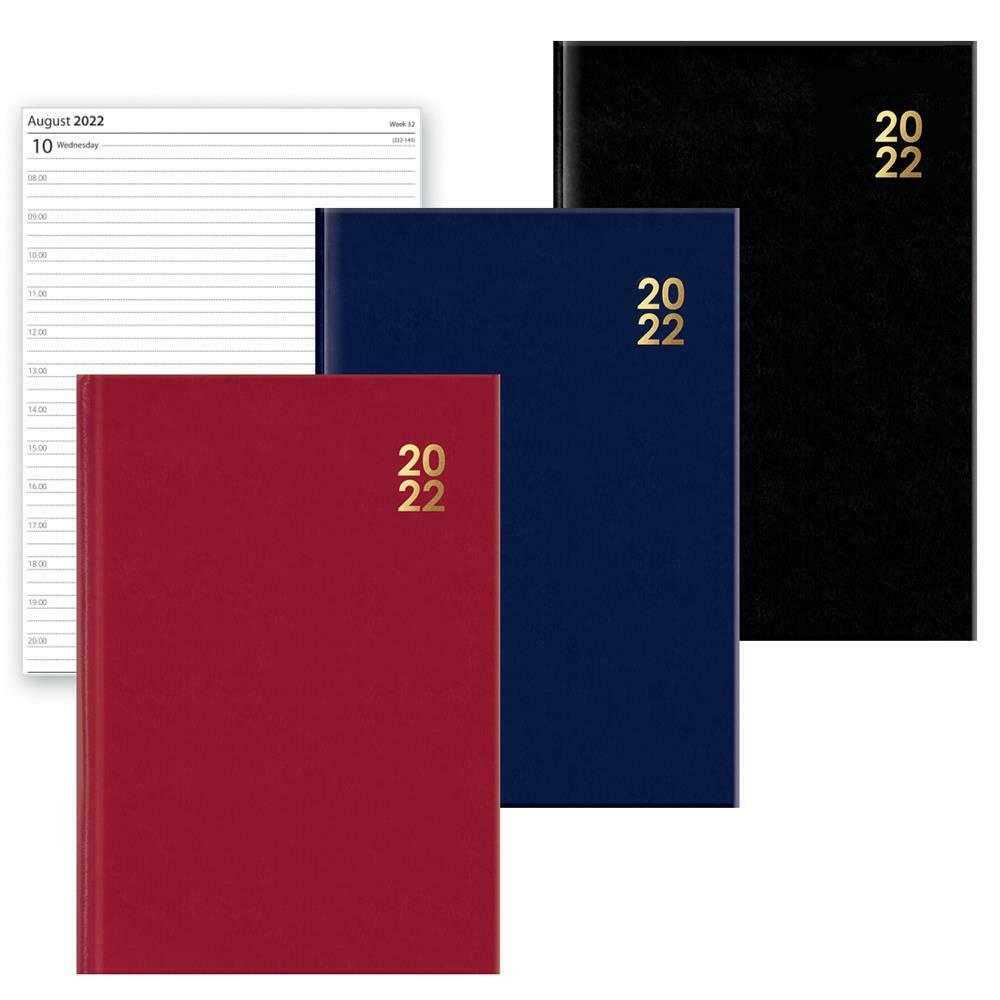 2022 A4 Day to Page Diary Hardback Casebound Appointment Office Desk Diaries