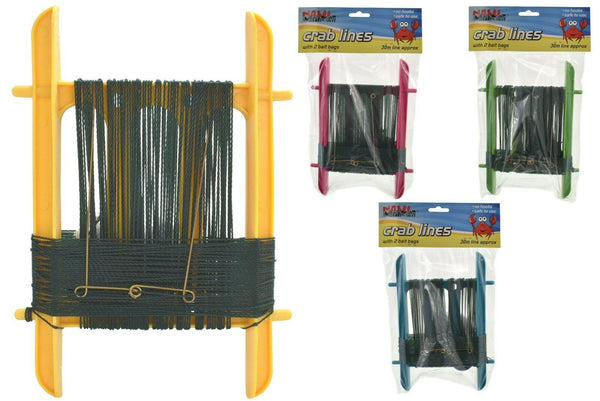8" Crab Fishing Line With 2 Bait Bags No Hooks Kids Safe To Use Beach Holiday