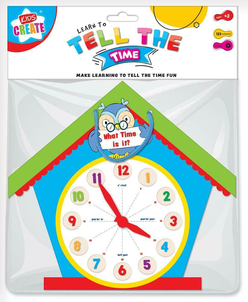 Kids Children's Early Learning Tell The Time Owl Clock Kids Number Counting