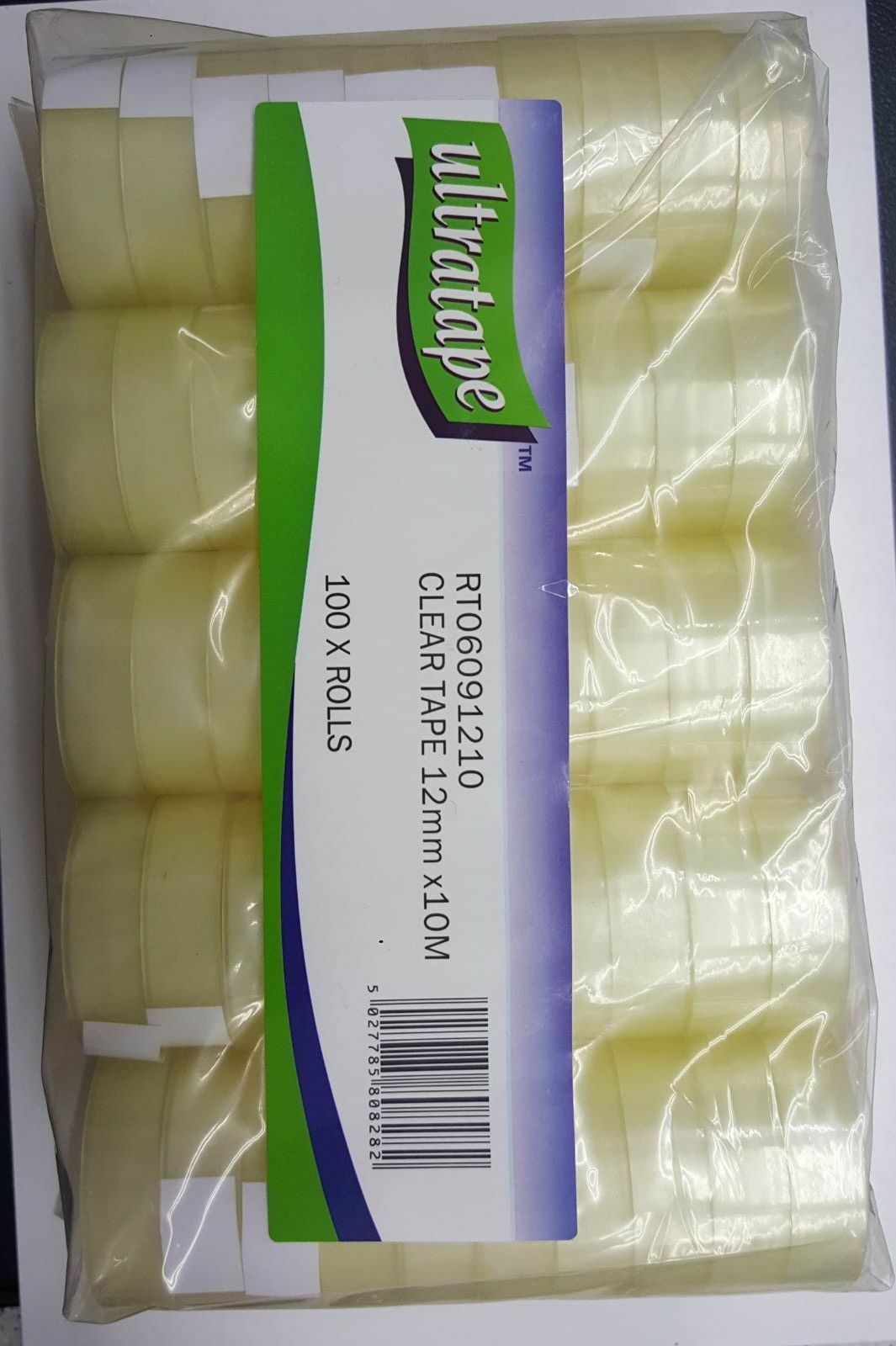 Ultratape 100 Small 12mm x 10m Clear Tape Cellotape Packaging Rolls Easy Tear