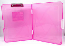 Load image into Gallery viewer, A4 CLIPBOARD BOX FILE DURABLE TRANSPARENT OUTDOOR FILING OFFICE STORAGE CASE NEW
