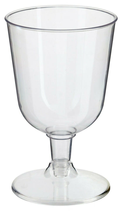 Set Of 8 Plastic Wine Glasses Clear Wedding Party BBQ Drinking Glass 115ml 3.8oz