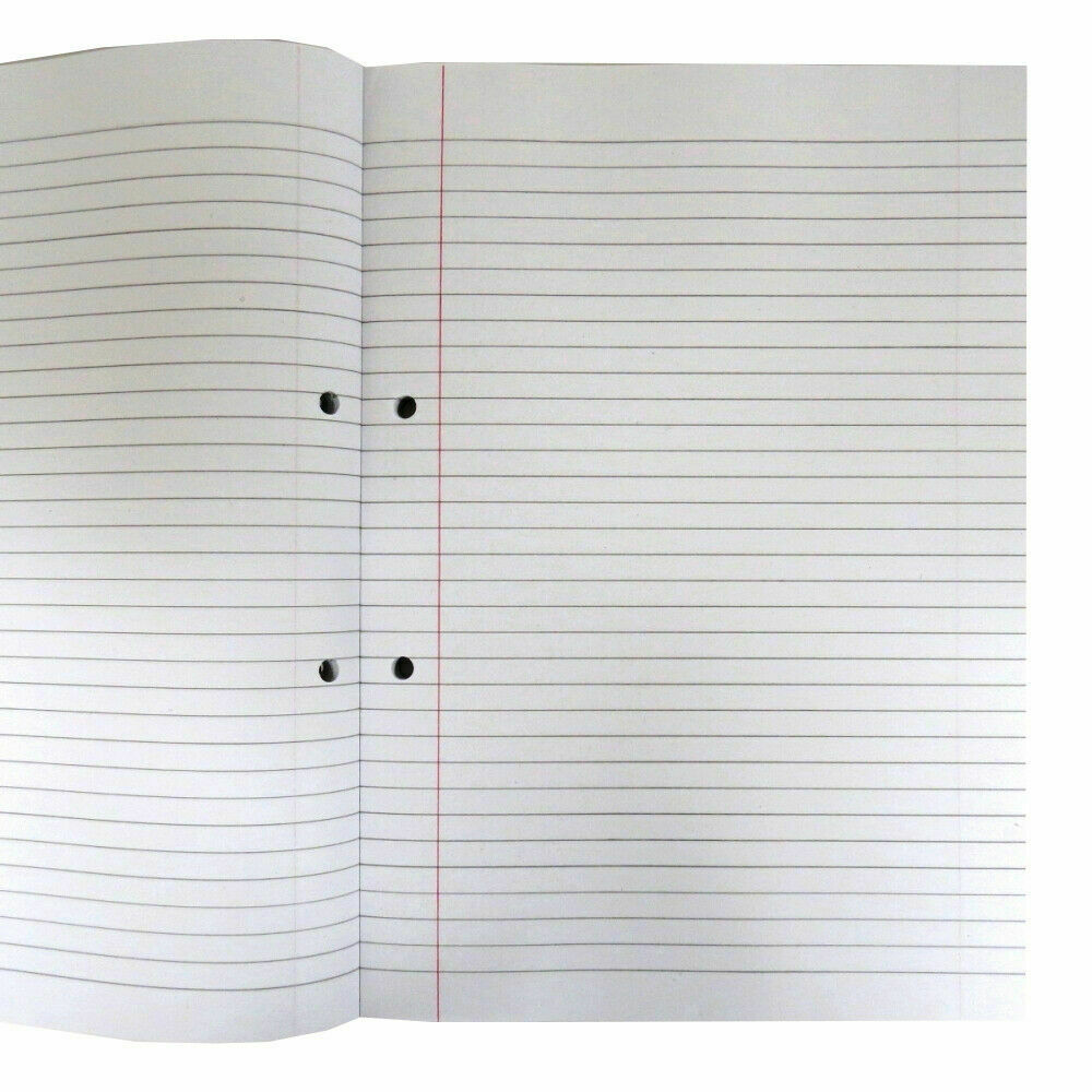 A4 Refill Pad Ruled 200 Pages Margin Lined Writing Note Book Punched Holes
