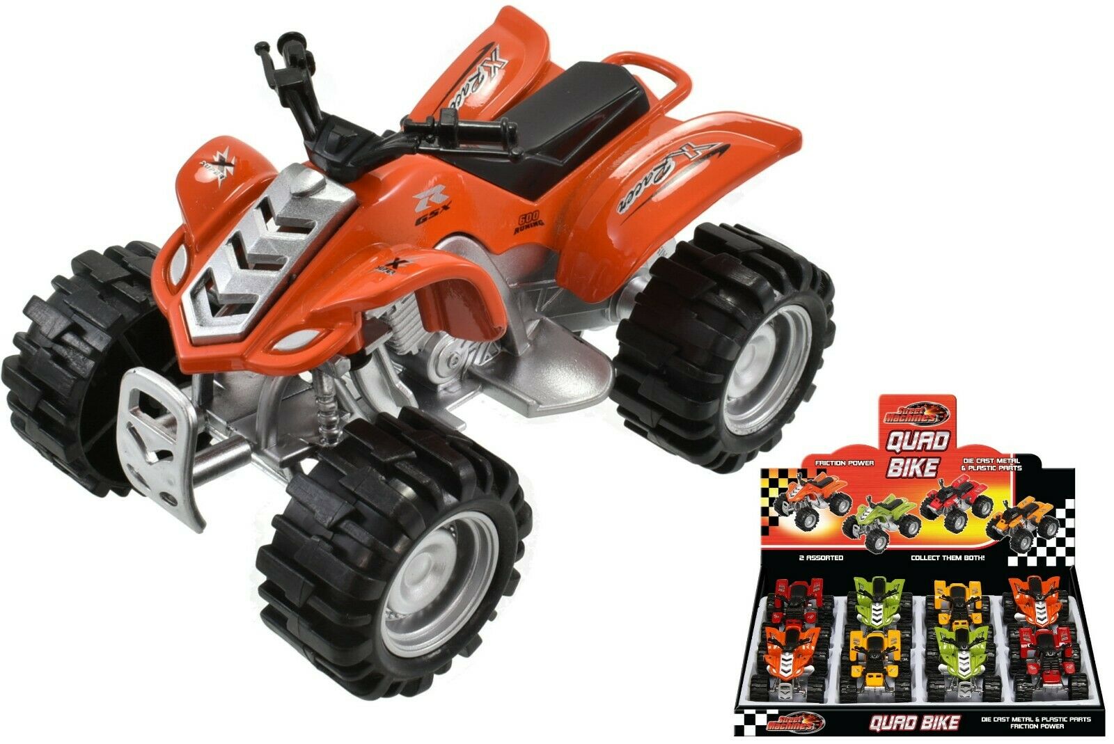 Street Machines Friction Powered Quad Bike Toy – Diecast Metal Off-Road ATV Vehicle for Kids