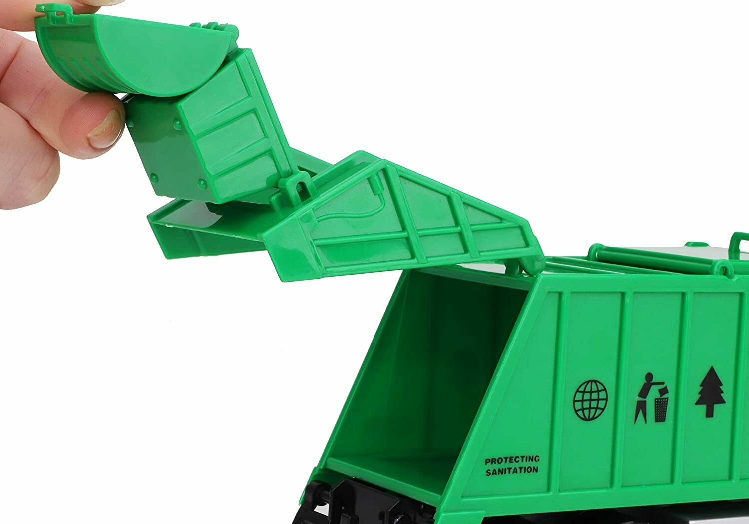 21cm Pull Back Diecast Garbage Truck Toy – Friction Powered Skip Lorry Vehicle for Kids