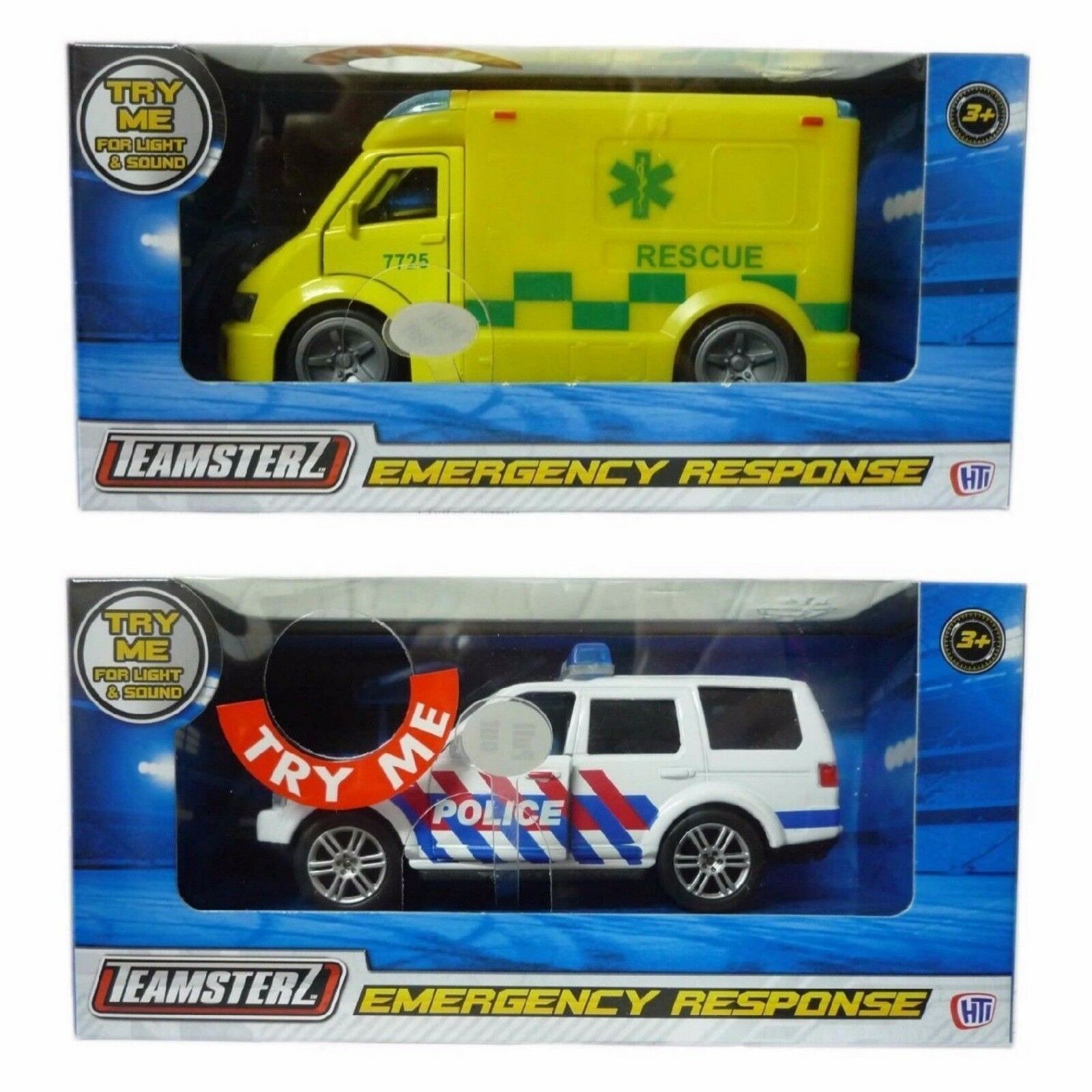 Teamsterz City Kids Emergency Vehicle Ambulance / Police Car Light & Sound Toy