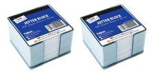 Load image into Gallery viewer, 2 x 400 LOOSE SHEETS MEMO BLOCK PAPERS NOTE OFFICE JOTTER IN PLASTIC CUBE HOLDER
