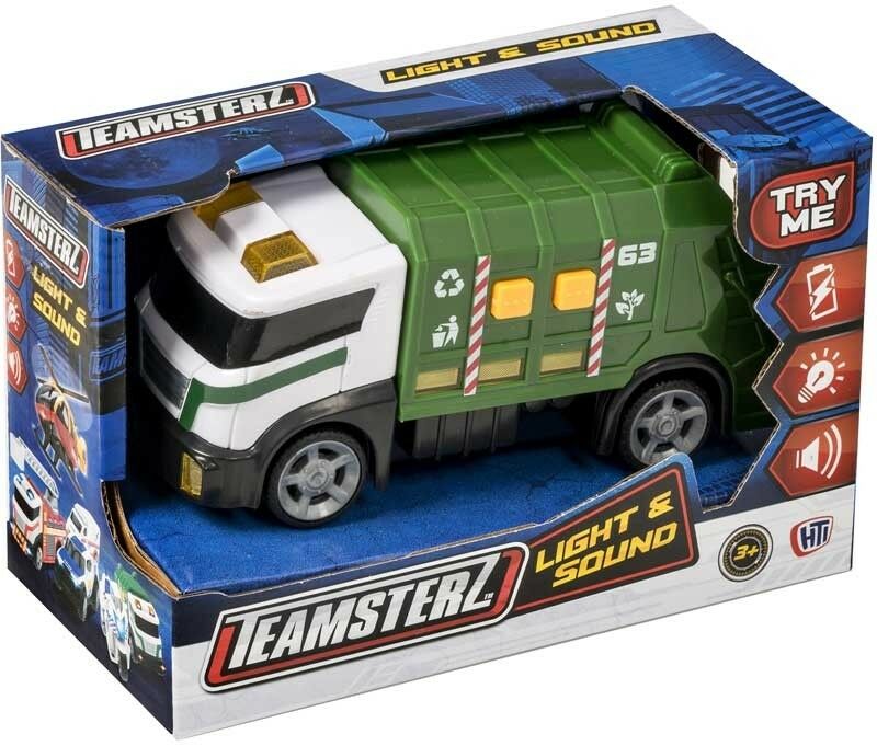 Teamsterz Small Garbage Truck Toy – Light & Sound Recycling Vehicle for Kids