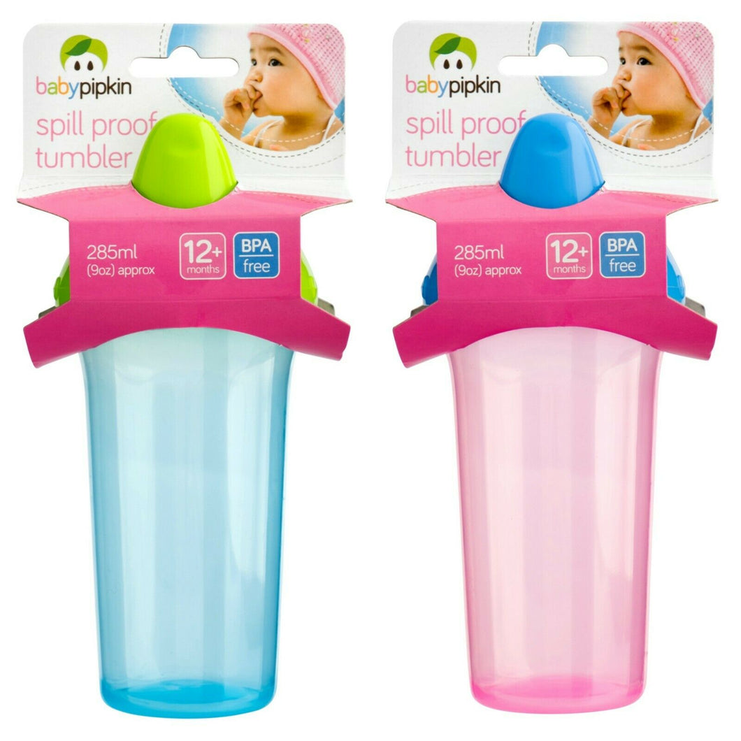 No Spills Tumbler Training Bottle 285ml Baby Toddler Sippy Drinking Cup 12m+