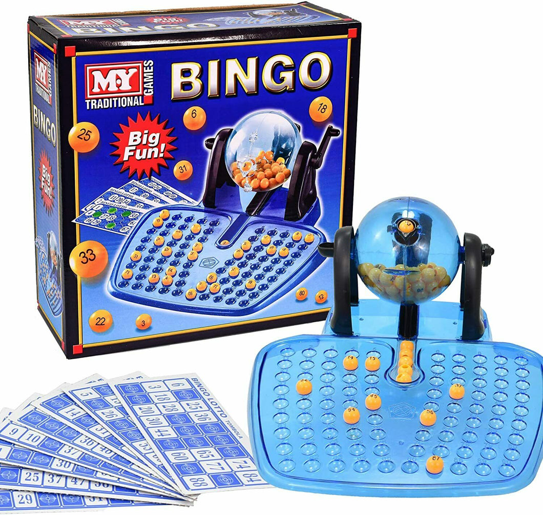 Large Traditional Bingo Game Family Revolving Ball Dispenser Machine Balls Cards