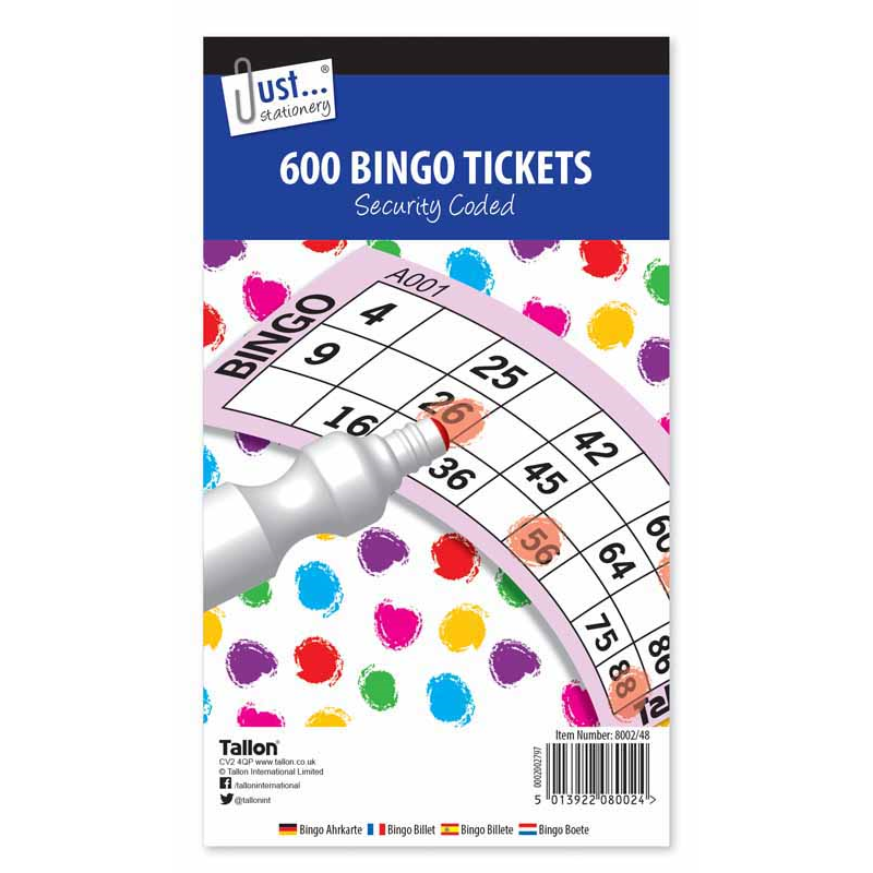 600 Bingo Tickets Book – Jumbo Bingo Pad with Bold Numbers (21 x 12cm) for Parties, Events & Games
