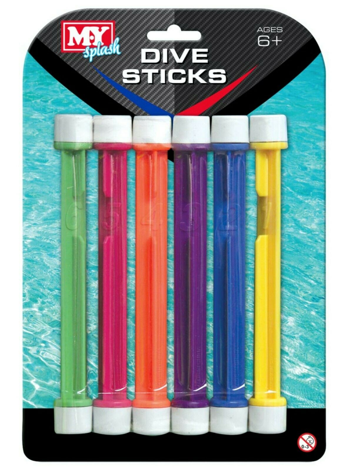 6 Pack Underwater Dive Sticks – Kids Swimming Pool Dive Toys for Swim Training & Water Games