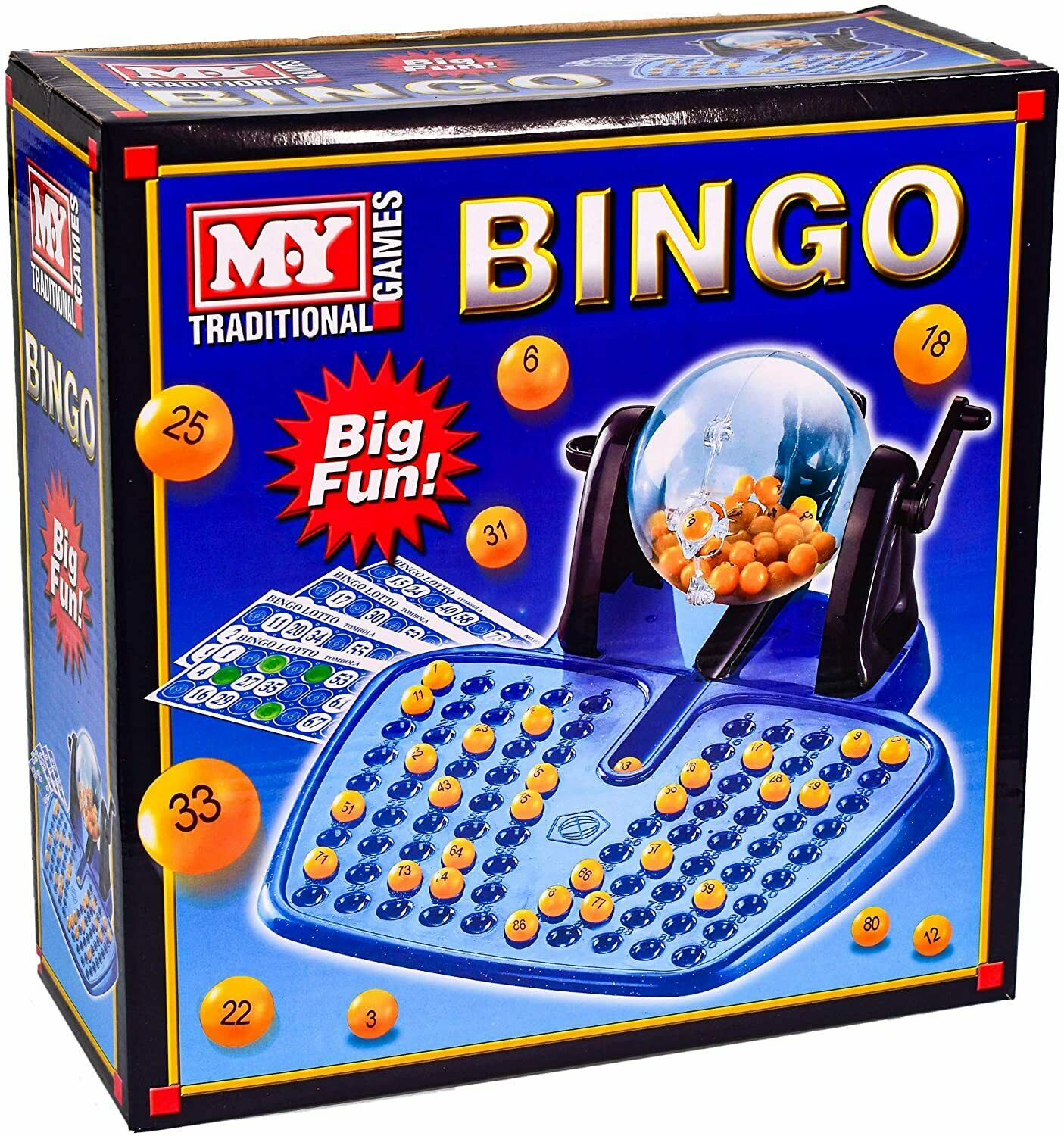 Large Traditional Bingo Game Family Revolving Ball Dispenser Machine Balls Cards