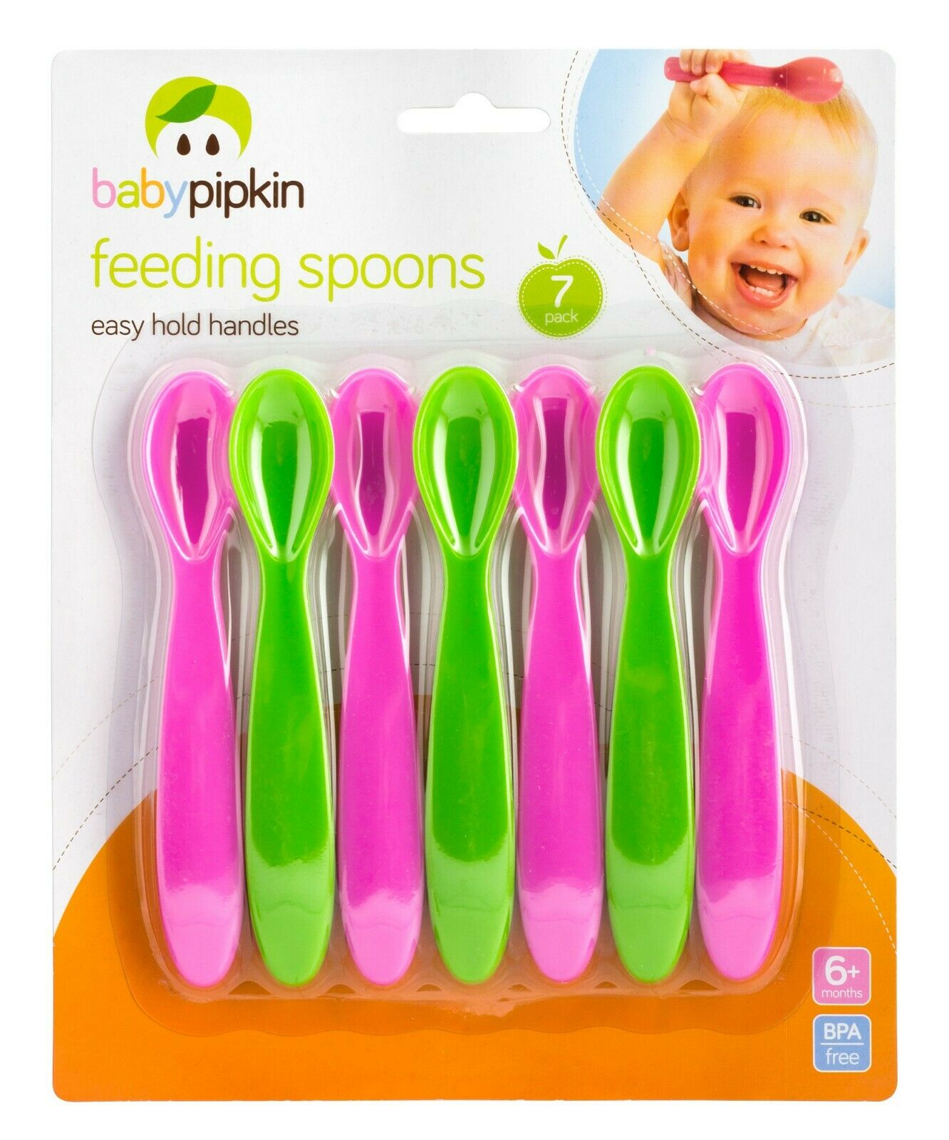 7pk Baby Feeding Weaning Spoons BPA Free Plastic Easy To Hold Toddler 6 Months+