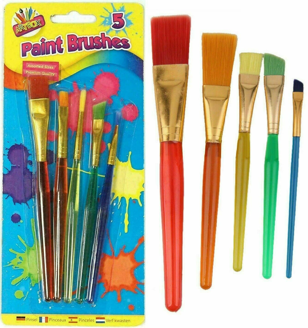5 Pcs KIDS PAINT BRUSHES ASSORTED SIZE ART CRAFT ARTIST PAINTING BRUSH SET