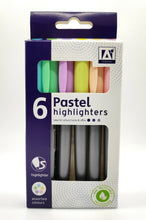 Load image into Gallery viewer, 6 x PASTEL HIGHLIGHTER MARKER PENS Assorted Colours Office School Pack Set

