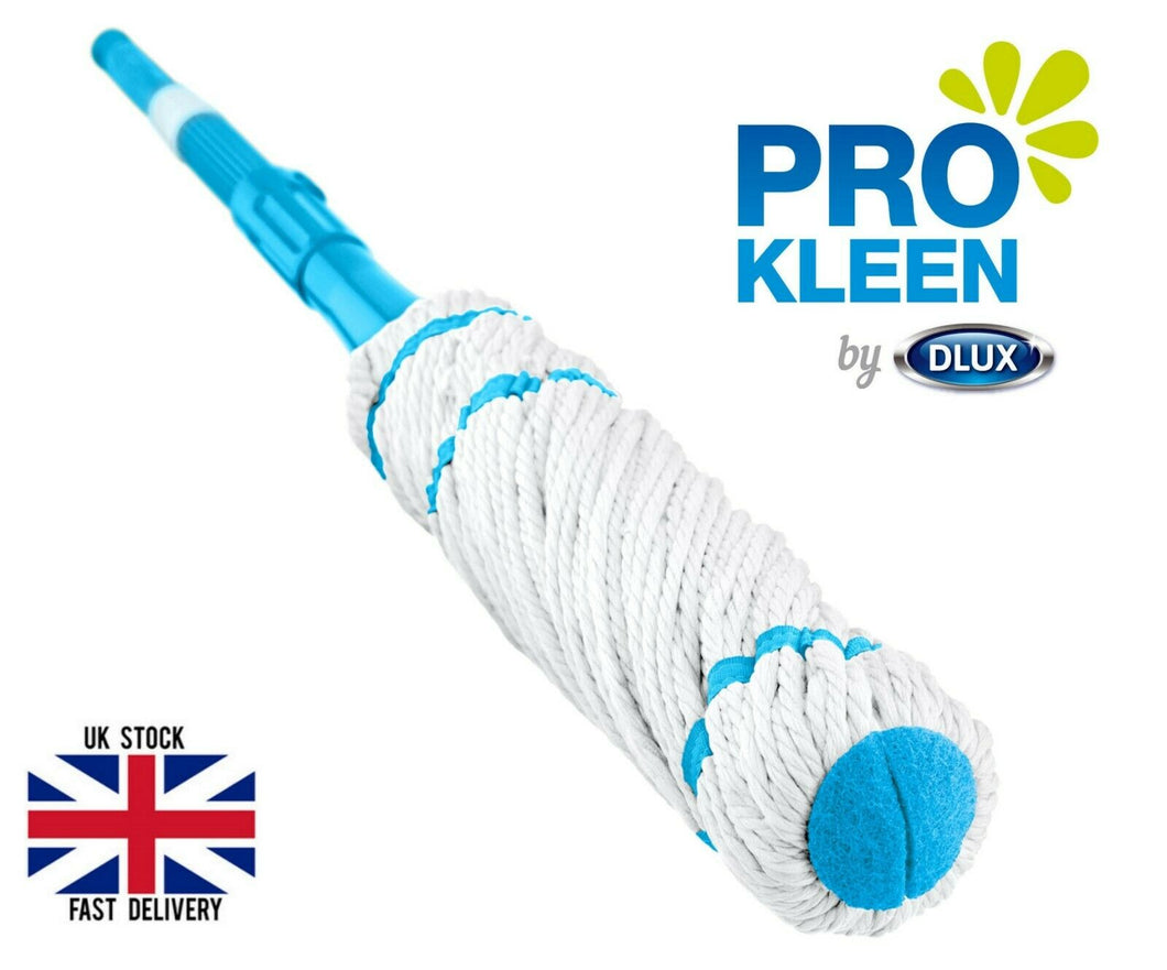 Extendable Twist Mop Microfibre Cotton Mop Head Self Wringing Adjustable Handle