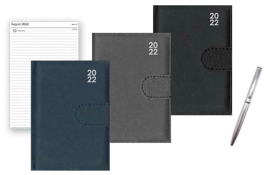 2022 Page a Day A7 Diary Soft Leather Feel Pocket Size Journal With Pen Gift