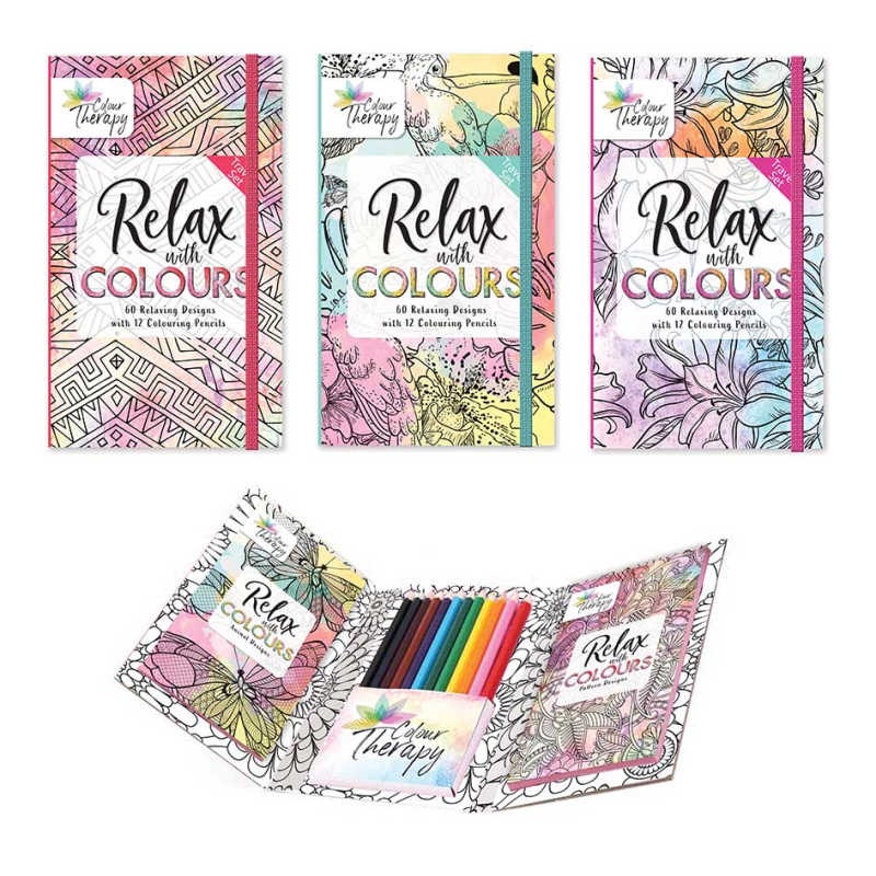 Mind Relaxing Colouring Book – Stress Relief Colour Therapy Book for Kids & Adults