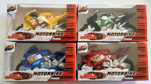 Pack of 4 Pull Back Motorbike Toy Motorcycle Street Machine Friction Power Kids Gift