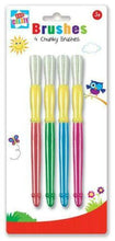 Load image into Gallery viewer, 4 x KIDS CHUNKY PAINT BRUSHES Childrens Thick Easy Grip Painting Art Craft Set
