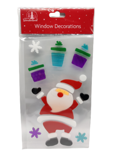 Christmas Window Stickers Xmas Santa Removable Gel Decals Wall Home Shop Decor