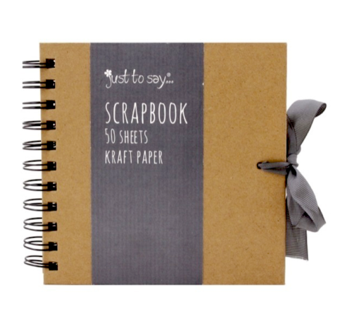 6" Square Kraft Paper Scrapbook Photo Album Book Wiro Bound Ribbon Tie