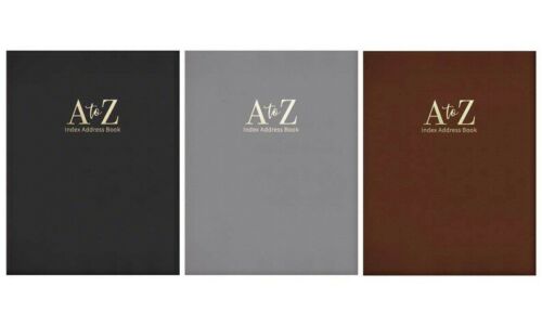 Midi Executive A - Z Index Leather Cover Padded Address Book Telephone Diary New