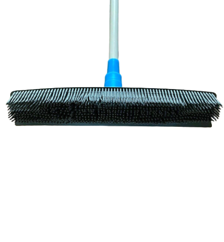 Rubber Broom Indoor Rubber Bristle Soft Sweeping Brush with Extending Handle UK