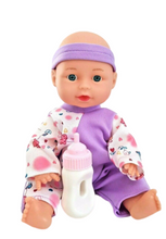 Load image into Gallery viewer, 10&quot; Baby Doll With Feeding Bottle And Sounds Girls Boys Cuddle Toy Xmas Gift New
