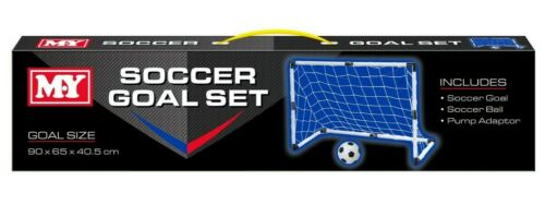 M.Y Indoor Outdoor Kids Football Soccer Goal Post Net Ball Pump Garden Sport Toy