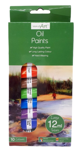 10 Assorted Colour Oil Paints Set Artist Art Craft 12ml Painting Tubes Paint Kit