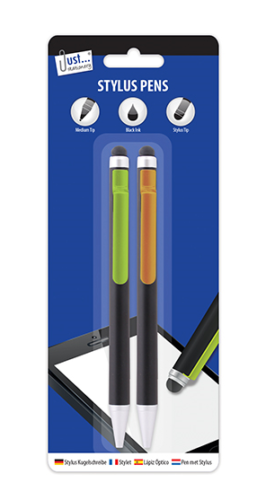 2 in 1 Universal Touch Screen Pen Black Ink For iPad iPhone Android - PACK OF 2