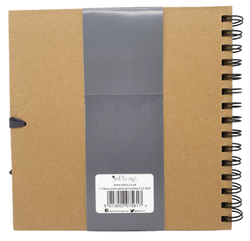 8" Square Kraft Paper Scrapbook Photo Album Book Wiro Bound Ribbon Tie 50 Sheets