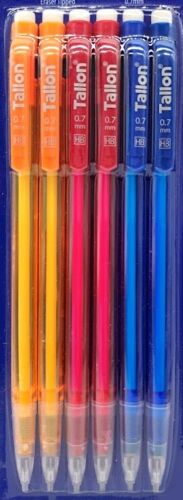 6 Pack Mechanical Pencils 0.7mm HB – Propelling Pencils with Erasers for School, Office & Writing