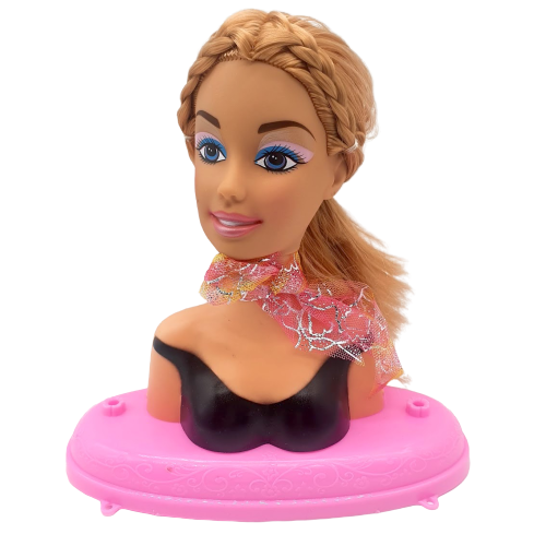 Girls Hair Styling Doll Head Play Set – Fashion Beauty Styling Toy for Kids, Makeup & Hairdresser Role Play