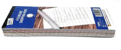 6 Pack Slimline Shopping List Pads – Grocery & To Do Notepads, 180 Sheets Handy Size Memo Pads