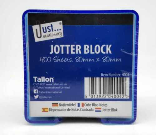 2 x 400 Sheet Memo Block Paper Set with Plastic Cube Holder – Office Note Paper Jotter Pad for Messages, Reminders & Desk Organisation