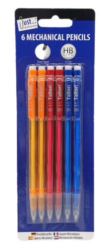 6 Pack Mechanical Pencils 0.7mm HB – Propelling Pencils with Erasers for School, Office & Writing