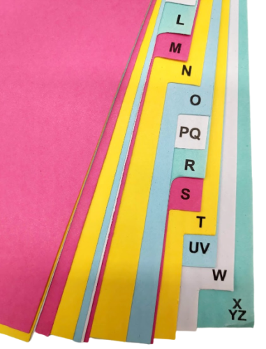 20 A4 A-Z Index Folder Dividers Ready To Use Ring Binder Files Universal Punched