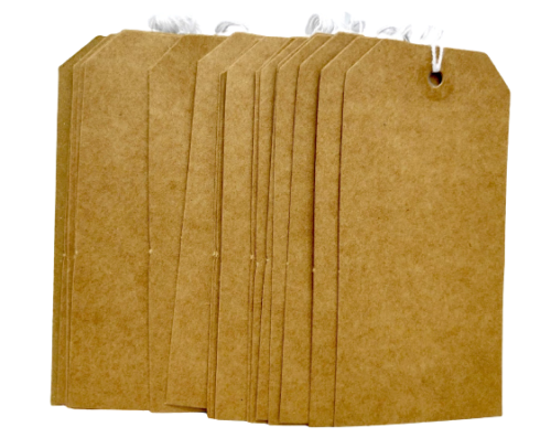 20 x Pre Strung Brown Luggage Labels Tie on Retail Luggage Tags with String