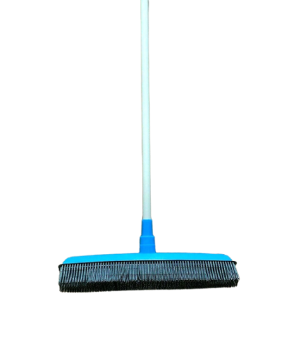 Rubber Broom Indoor Rubber Bristle Soft Sweeping Brush with Extending Handle UK