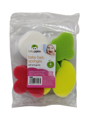4 x Soft Gentle Baby Sponges For Bath Shower Body Infant Newborn Super Absorbent