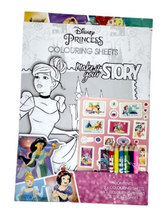 Load image into Gallery viewer, Disney Princess Colouring Book Art Craft Pencils &amp; Stickers Travel Activity Book

